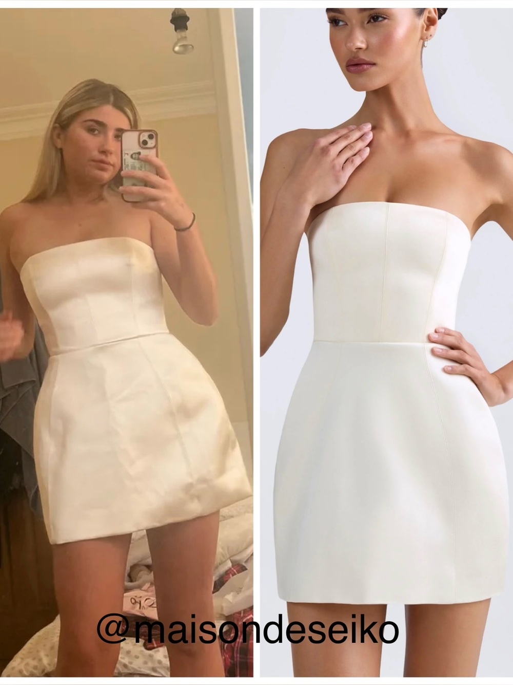 NWT Oh Polly Mini Dress White Satin Haisley Strapless Bridal Wedding size 0